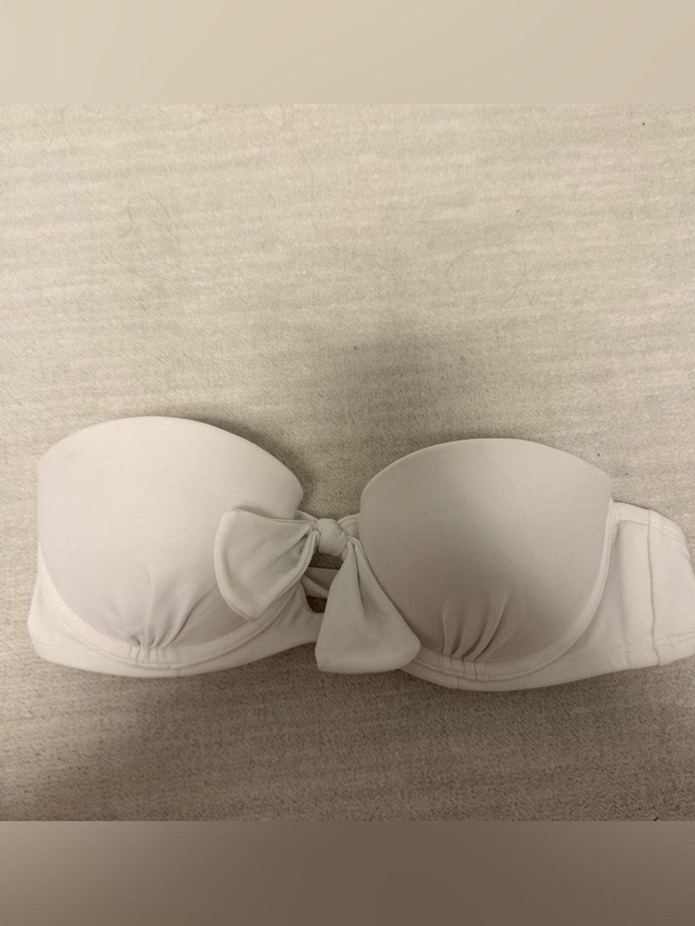 aerie White Strapless Bikini Top